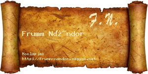 Frumm Nándor névjegykártya