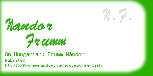 nandor frumm business card